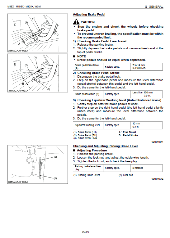 Kubota M95x, M105x, M125x Tractor Workshop Service Manual