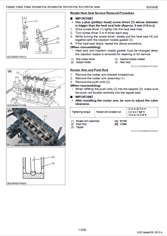 Kubota F2690, F2690e, F3990 Front Mower Workshop Manual