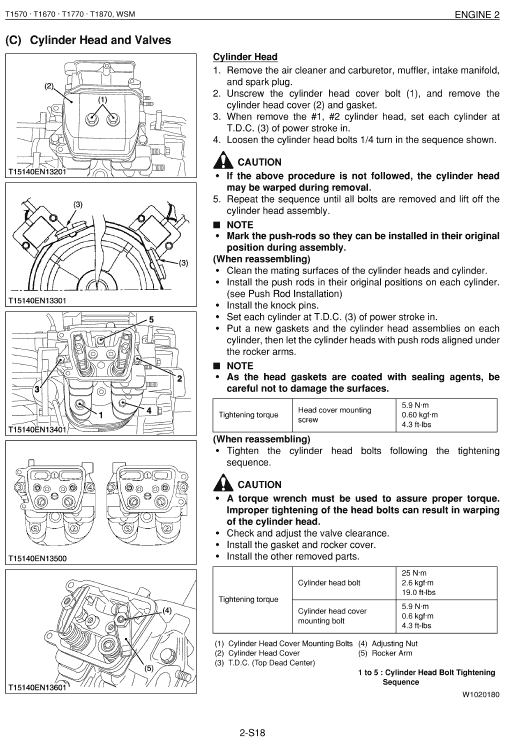 Kubota T1570 Tractor Mower Workshop Service Manual