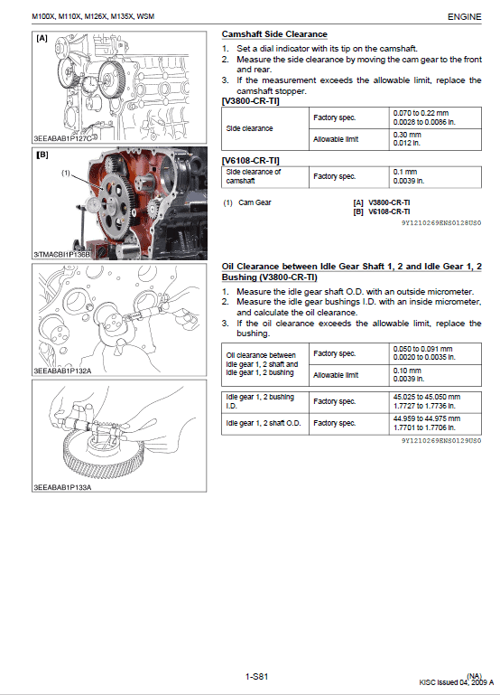 Kubota M100x, M110x, M126x, M135x Tractor Workshop Manual