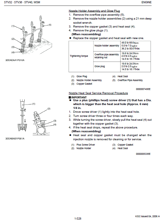 Kubota Stv32, Stv36, Stv40 Tractor Workshop Manual