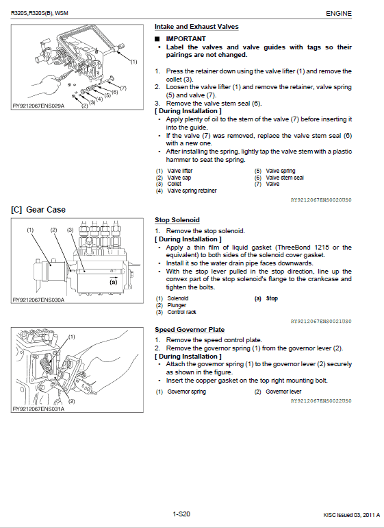 Kubota R320s, R320sb Wheel Loader Workshop Manual