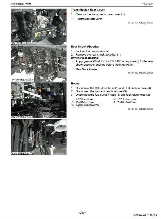 Kubota Rtv-x1100c Utility Vehicle Workshop Service Manual