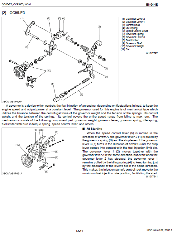 Kubota Oc60-e3, Oc98-e3 Engine Workshop Service Manual