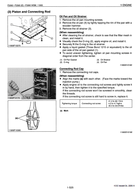 Kubota F2260, F2560, F3060, F3560 Front Mower Workshop Manual