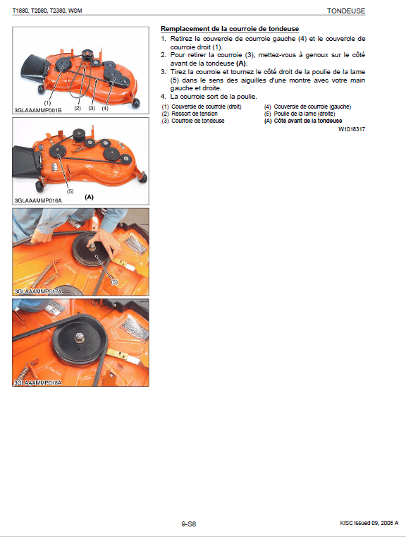 Kubota T1880, T2080, T2380 Tractor Mower Workshop Manual