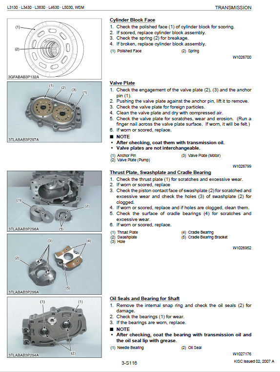 Kubota L3130, L3430, L3830, L4630, L5030 Tractor Workshop Manual