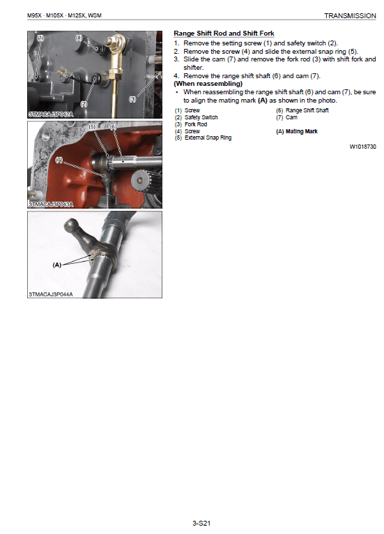 Kubota M95x, M105x, M125x Tractor Workshop Service Manual