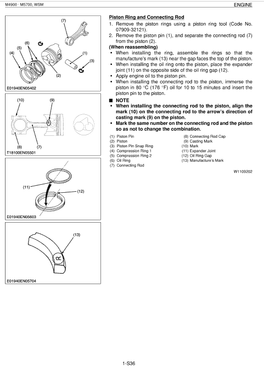 Kubota M4900, M5700 Tractor Workshop Service Manual