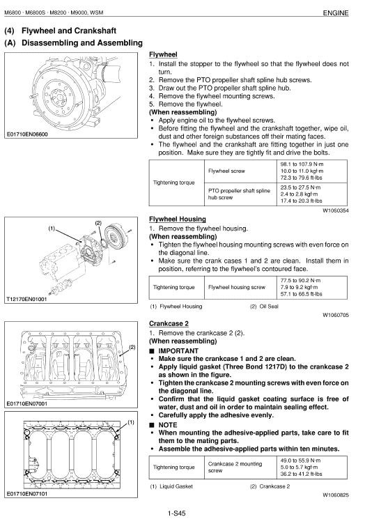 Kubota M6800, M8200, M9000 Tractor Workshop Manual