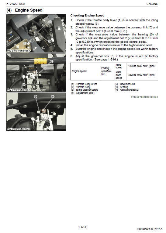 Kubota Rtv400ci Utility Vehicle Workshop Manual