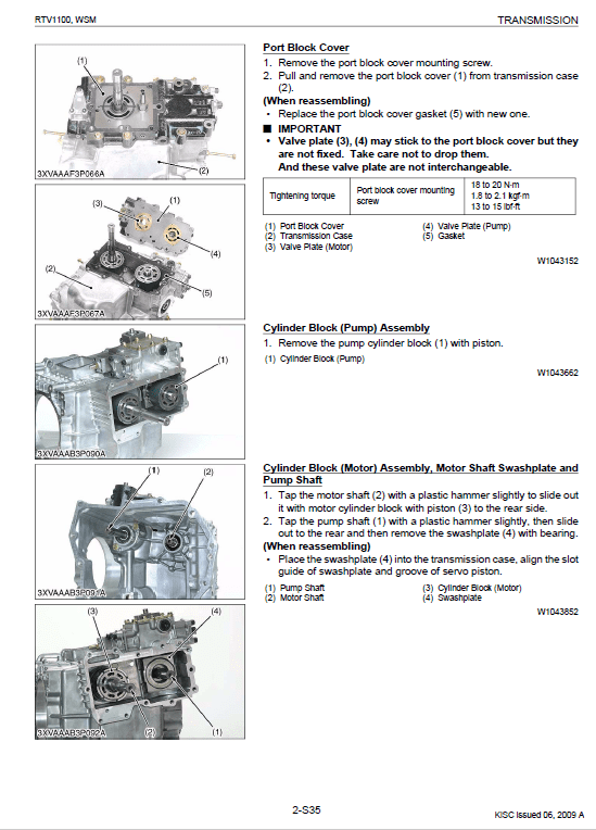 Kubota Rtv1100 Utility Vehicle Workshop Service Manual