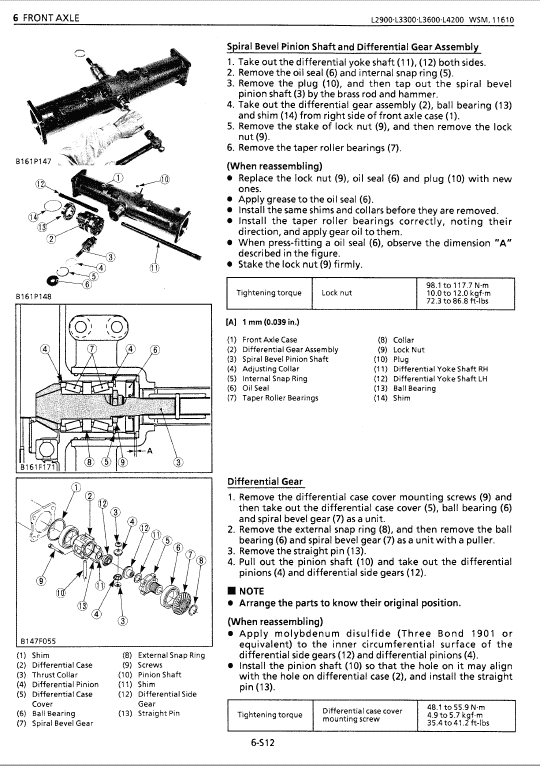 Kubota L2900, L3300, L3600, L4200 Tractor Workshop Manual