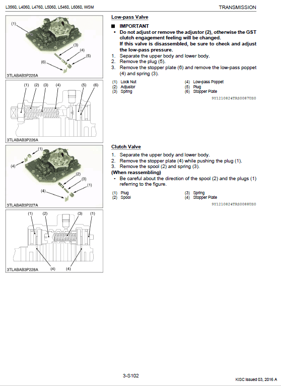 Kubota L3560, L4060, L4760, L5060, L5460, L6060 Tractor Manual