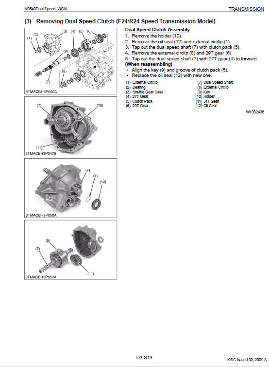 Kubota M8540, M9540 Tractor Workshop Service Manual