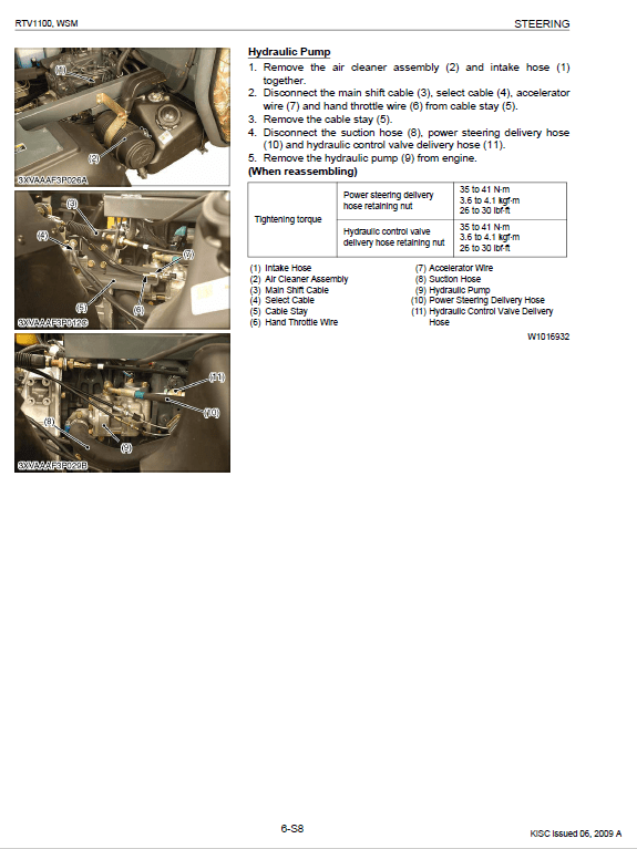 Kubota Rtv1100 Utility Vehicle Workshop Service Manual