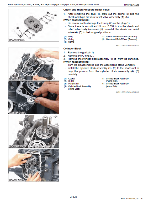 Kubota Bx1870, Bx2370, Bx2670 Tractor Loader Workshop Manual