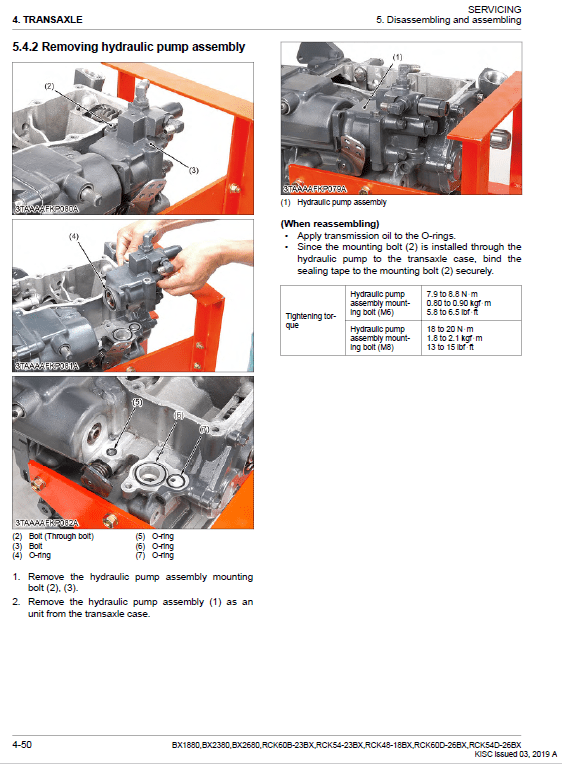 Kubota Bx1880, Bx2380, Bx2680 Tractor Loader Workshop Manual