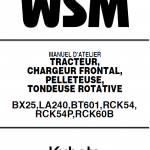 Kubota Bx25, La240, Bt601 Tractor Loader Workshop Manual