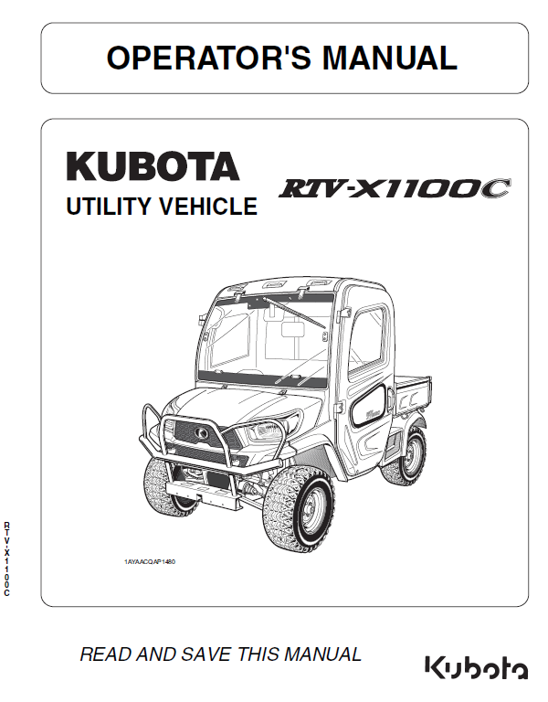 Kubota Rtv-x1100c Utility Vehicle Workshop Service Manual