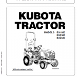 Kubota Bx1880, Bx2380, Bx2680 Tractor Loader Workshop Manual