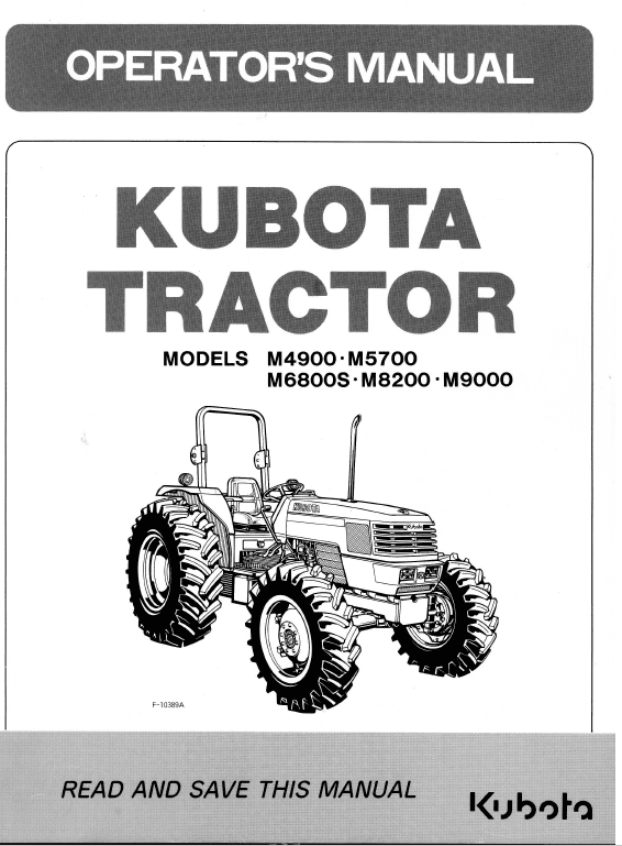 Kubota M4900, M5700 Tractor Workshop Service Manual