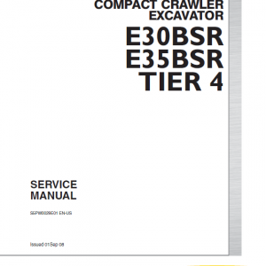 New Holland E30bsr And E35bsr Tier 4 Compact Excavator Service Manual