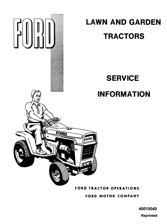 Ford 100, 120, 125, 145, 165, 195 Lawn Tractor Service Manual