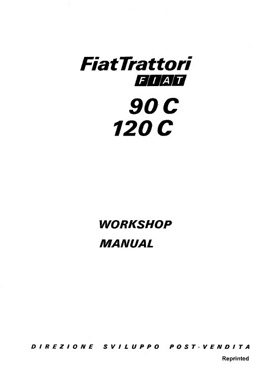 Fiat 90c, 120c Tractor Workshop Service Manual