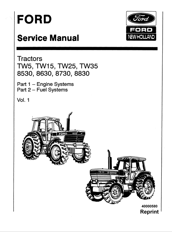 Ford Tw5, Tw15, Tw25, Tw35 Tractor Service Manual