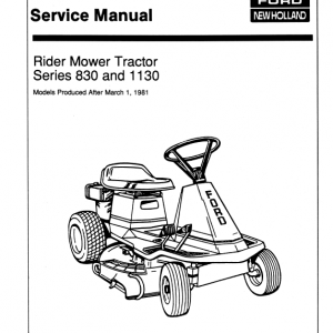 Ford 830, 1130 Rider Mower Tractor Service Manual