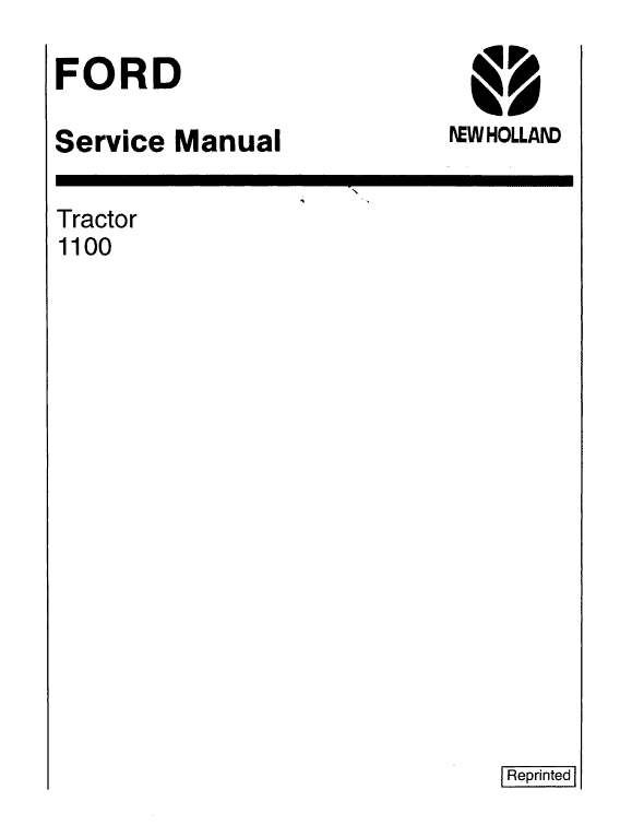 Ford 1100 Tractor Service Manual