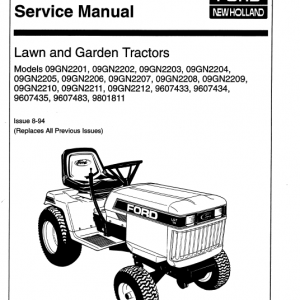 Ford Lgt12, Lgt14, Lgt17, Lgt18h Lawn Tractor Service Manual