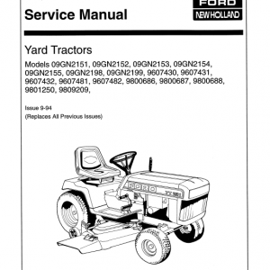 Ford Yt12.5, Yt14, Yt16 And Yt16h Yard Tractor Service Manual