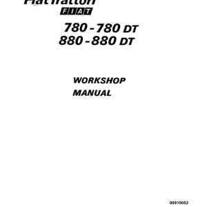 Fiat 780, 780dt, 880, 880dt Tractor Service Manual