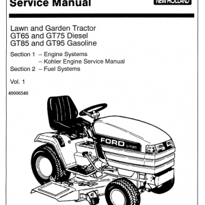 Ford Gt64, Gt75, Gt85, Gt95 Lawn Tractor Service Manual