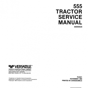 Versatile 555 Tractor Service Manual