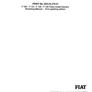 Fiat F100, F110, F120, F130 Tractor Workshop Service Manual