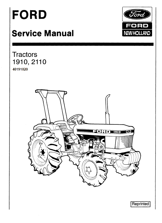 Ford 1910 And 2110 Tractors Services Manual