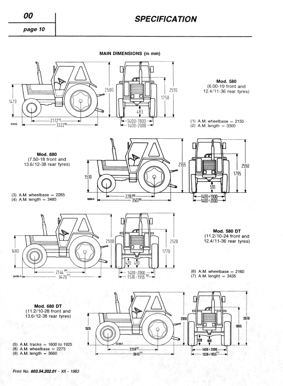 Fiat 580, 580dt, 680, 680dt Tractor Service Manual