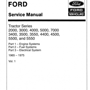 Ford Tractor Series 2000, 3000, 3400, 3500, 3550 Service Manual