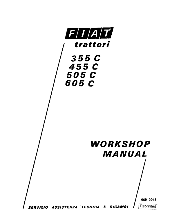 Fiat 355c, 455c, 505c, 605c Crawler Tractor Service Manual