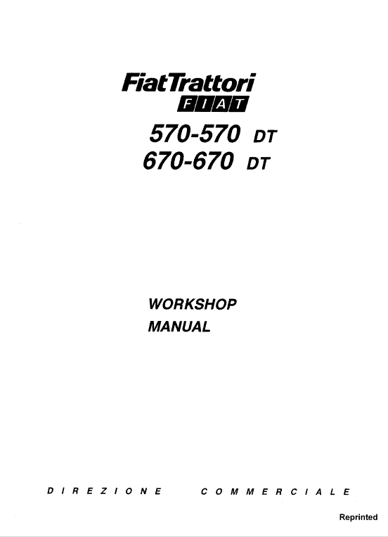 Fiat 570, 570dt, 670, 670dt Tractor Service Manual