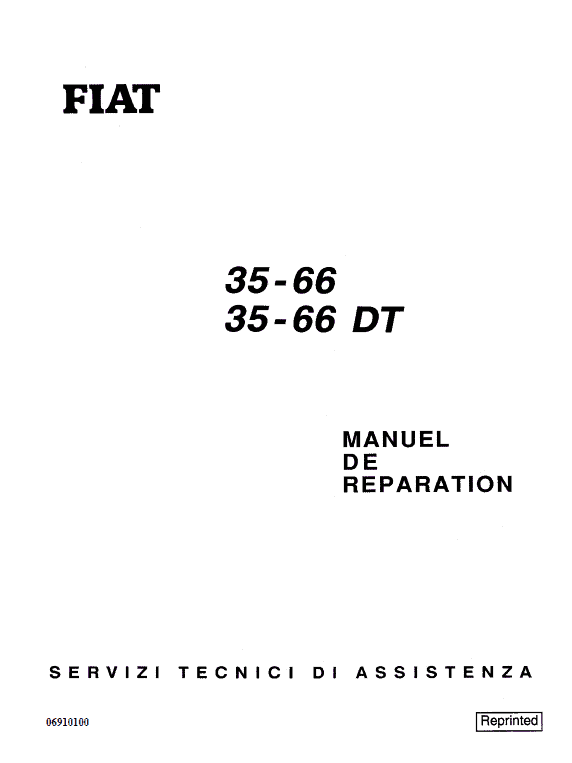 Fiat 33-66, 33-66 Dt Tractor Workshop Service Manual