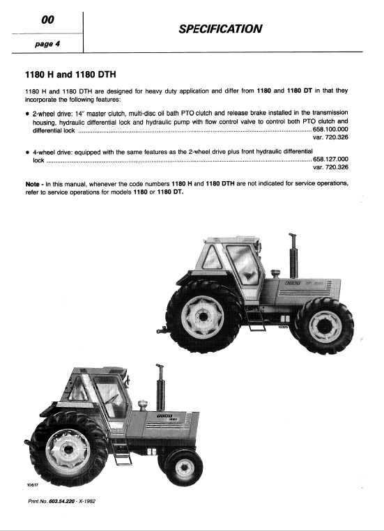 Fiat 1180, 1280, 1380, 1580, 1880 Tractor Service Manual