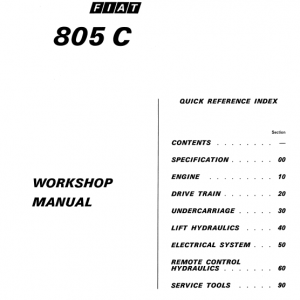 Fiat 805c Crawler Tractor Workshop Service Manual