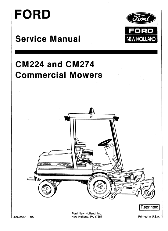 Ford Cm224, Cm274 Mowers Service Manual