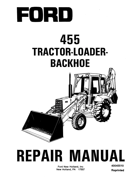 Ford 455 Backhoe Loader Service Manual