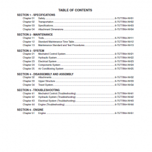 New Holland Eh160 Crawler Excavator Service Manual