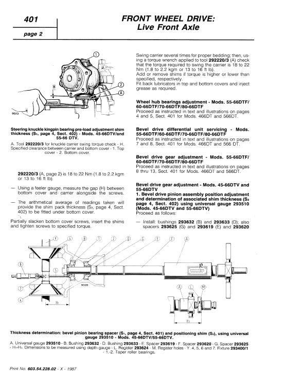 Fiat 55-66, 60-66, 65-66, 70-66, 80-66 Tractor Service Manual